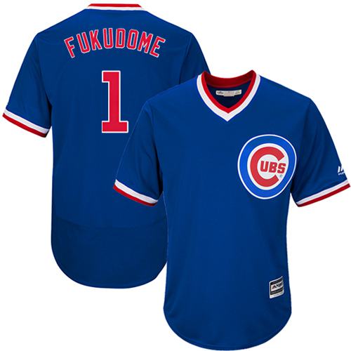 Cubs #1 Kosuke Fukudome Blue Flexbase Authentic Collection Cooperstown Stitched MLB Jersey